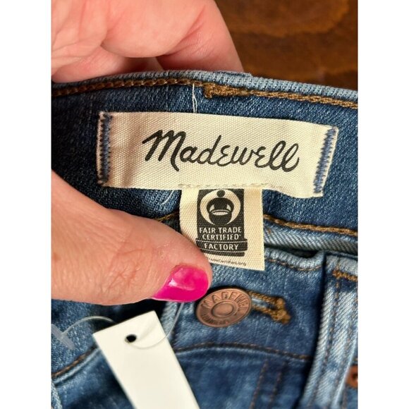 Madewell 9" Mid-Rise Skinny Jeans 23 Womens Medium Wash Denim NWT Knee Blowout - Picture 4 of 11